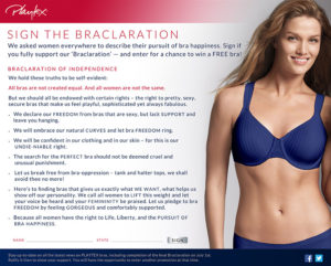 Playtex Instructions for Integrated braclaration marketing campaign - beautiful woman