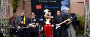 Disney and Hanes brands marketing event featuring Mickey Mouse on stage