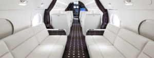 Inside of a private jet