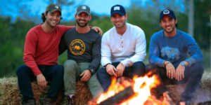 Men by a campfire